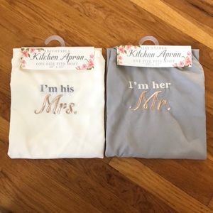 MR & MRS kitchen aprons